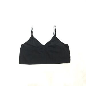 FARM Rio 100% Cotton Flowy Black Crop Tank - M
